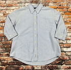(P) Abercrombie & Fitch  M Denim Blue Button Down Shirt 3/4 Sleeve Distressed