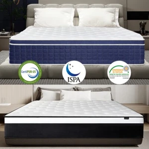 14/12 Inch Gel Memory Foam Mattress Hybrid Medium Firm Twin Full Queen King Size - Picture 1 of 19