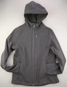 Women's Kirkland Jacket Hooded Full Zip Polyester Blend 3 Pocket Black Size M - Picture 1 of 8