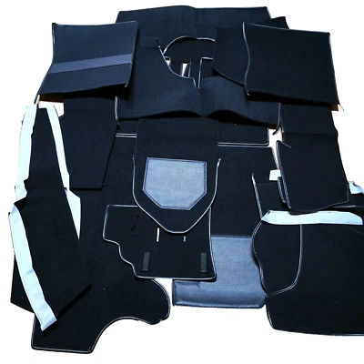 Juego de alfombras interiores de fieltro negro repuesto stock cupé Porsche 911 930 74-85  Foto 1 de 4