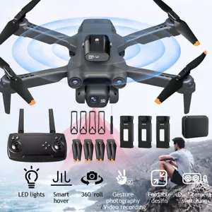Mini Drohne 4K HD Kamera Selfie Drone Faltbar RC Quadrocopter Spielzeug 3 Akkus - Bild 1 von 12