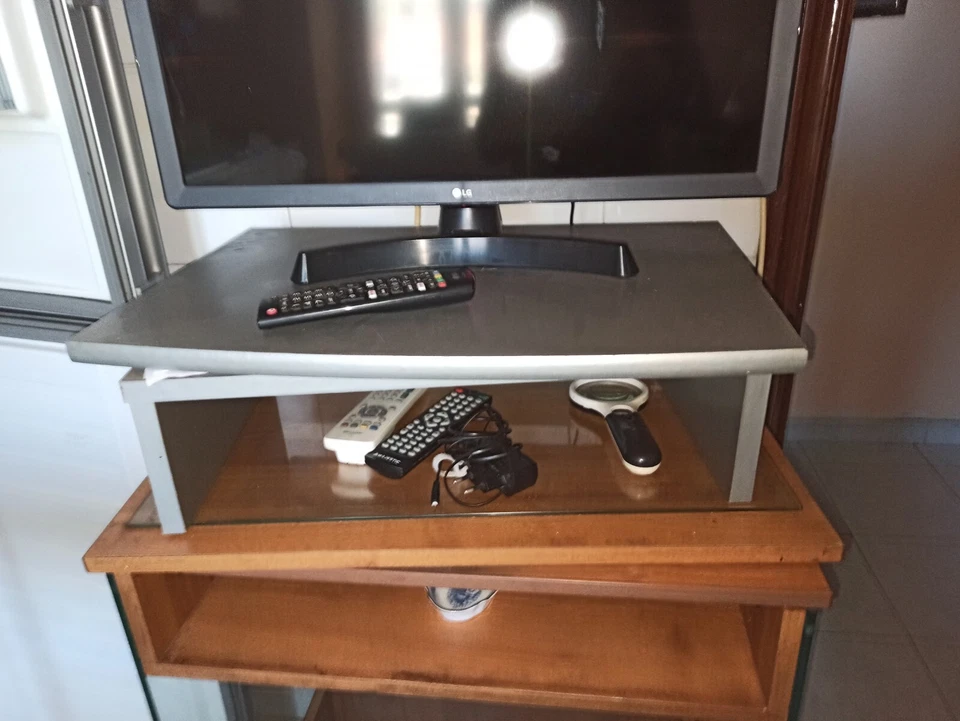 Supporto tv girevole rialzo porta tv video/decoder noce biondo - Immagine 1 di 4