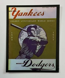 World Series Program Cover Card 1953 New York Yankees vs Brooklyn Dodgers WS1 - Picture 1 of 2