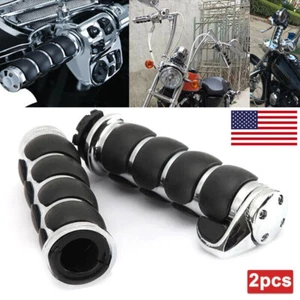 For Yamaha V Star 650 950 1100 1300 XVS Custom Classic Handlebar 1" Hand Grips - Picture 1 of 13
