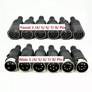 3/4/5/6/7/8/ Pin Stecker/Buchse DIN Stecker Buchse Lötklemmen Verbinder - Bild 1 von 6