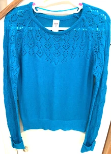 Now Jumper, Aqua, size 12, Longsleeve, Acrylic **more aqua than blue - Picture 1 of 5