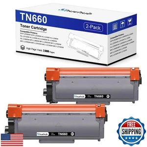 TN660 Black Toner Cartridge Replacement for Brother TN-660 TN-630 TN630 Toner - Picture 1 of 5