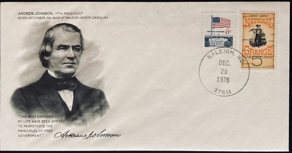 FDC~1976 17th PRESIDENT~ANDREW JOHNSON - Image 1 of 1