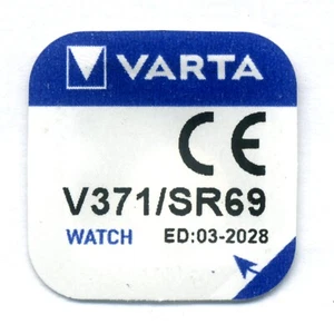 1 x Varta 371 SR921SW V371 D371 SR69 1.55V Silver Oxide Watch Cell Battery - Picture 1 of 3