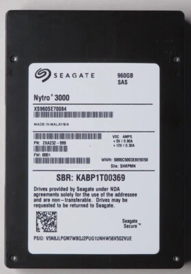 Seagate Nytro 3000 2.5 960GB SAS SSD XS960SE70084 - Image 1 of 3