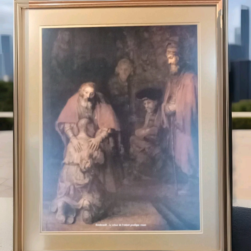 Rembrandt Return Of Prodigal Son Print  Paris France 1968 Replica Art Gap #365 - Image 1 of 4