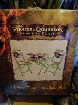Disney Pirates Of The Caribbean Captain Jack Sparrow Folding Table And Chairs  - Image 1 of 3
