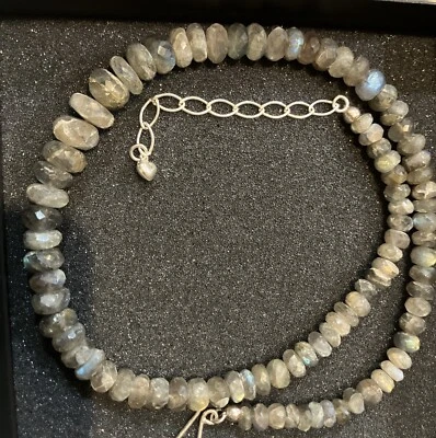 COLLAR JAY KING DTR GRADUADO LABRADORITA Y PLATA DE LEY 18-21" Foto 1 de 4