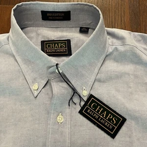 NWT DEADSTOCK Chaps Ralph Lauren 15.5 32/33 Oxford Cloth Button Down Dress Shirt - Picture 1 of 11