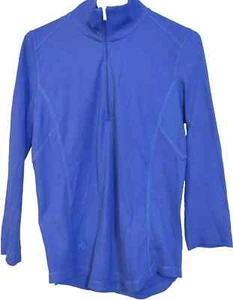 Lauren Ralph Lauren Womens 1/4 Zip LRL Ribbed Long Sleeve Large Blue Shirt - Picture 1 of 6