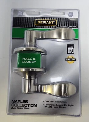 Defiant Naples Collection Hall & Closet Door Handle (Nickel) – New/Unopened - Image 1 of 2