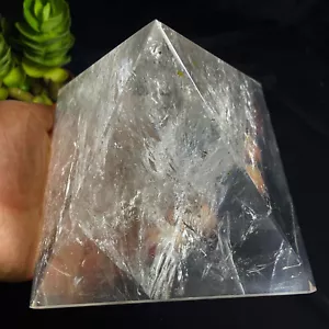 5.94LB A+ Natural clear large 150MM pyramid quartz carved crystal healing - Picture 1 of 10