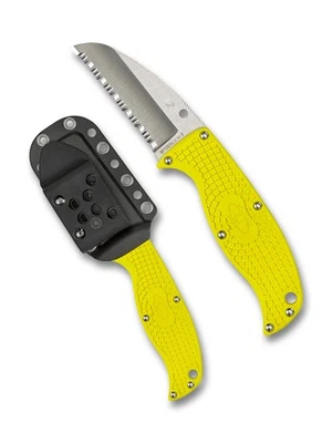Spyderco Knives Enuff Salt Fixed Blade Knife Yellow FRN H2 Sheepfoot FB31SYL - Image 1 of 4