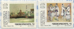 Argentinien 1992 Yvert 1795/96 Gemälde postfrisch ss - Bild 1 von 1