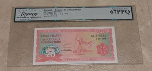 20 Franchi 1977 Burundi Banque de la Republique LEGACY 67PPQ!!!!!! - Foto 1 di 2