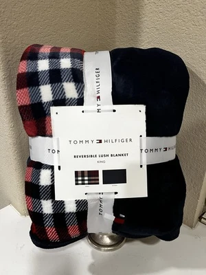 NWT TOMMY HILFIGER TARTAN PLAID  DESIGN REVERSIBLE KING SIZE BLANKET - Image 1 of 4