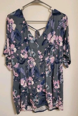Jessica Simpson Maternity Floral Blouse Size Large - Image 1 of 4