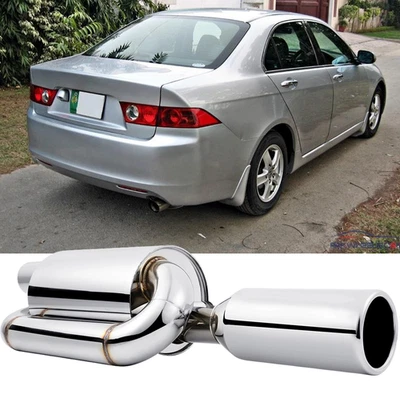 Puntas de silenciador de escape deportivo doble bucle 2,5" entrada 4,0" salida para Acura TSX CL9 Foto 1 de 4