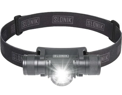 SLONIK Headlamp Rechargeable - 500 Lumen LED USB Black Headband NEW / Sealed Pkg - Image 1 of 4