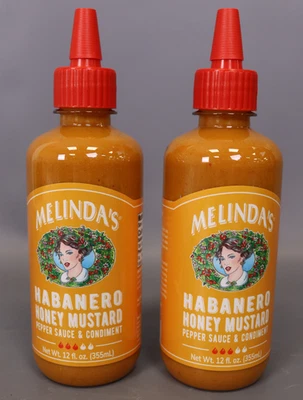 Melinda s Habanero Honey Mustard Pepper Sauce and Condiment 12 oz Pack of 2