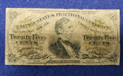 1874 25¢ Cents Fifth Issue U.S. Fractional Currency ~ L👀K SHIPS FREE - Image 1 of 2
