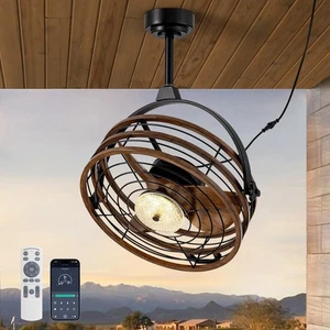 Ventilador de techo exterior CROSSIO con luces, 23&#8216;&#8217; ventilador gazebo impermeable  - Imagen 1 de 9