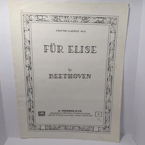 Für Elise By Beethoven Vintage Sheet Music Emi Music H Freeman & Company - Picture 1 of 1