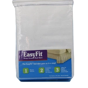 EasyFit Wickel-Bettumrandung Rüschen in Weiß Twin oder Full 39 x 75 Zoll - Bild 1 von 3