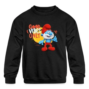 Happy Papa Smurf 'Good Vibes Only' - The Smurfs Positive Design Kids' Crewneck - Picture 1 of 7