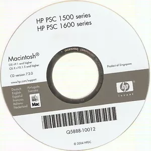 HP PSC 1500 1600 Series CD-ROM Disc Mac Apple Macintosh Printer Software Support - Picture 1 of 1