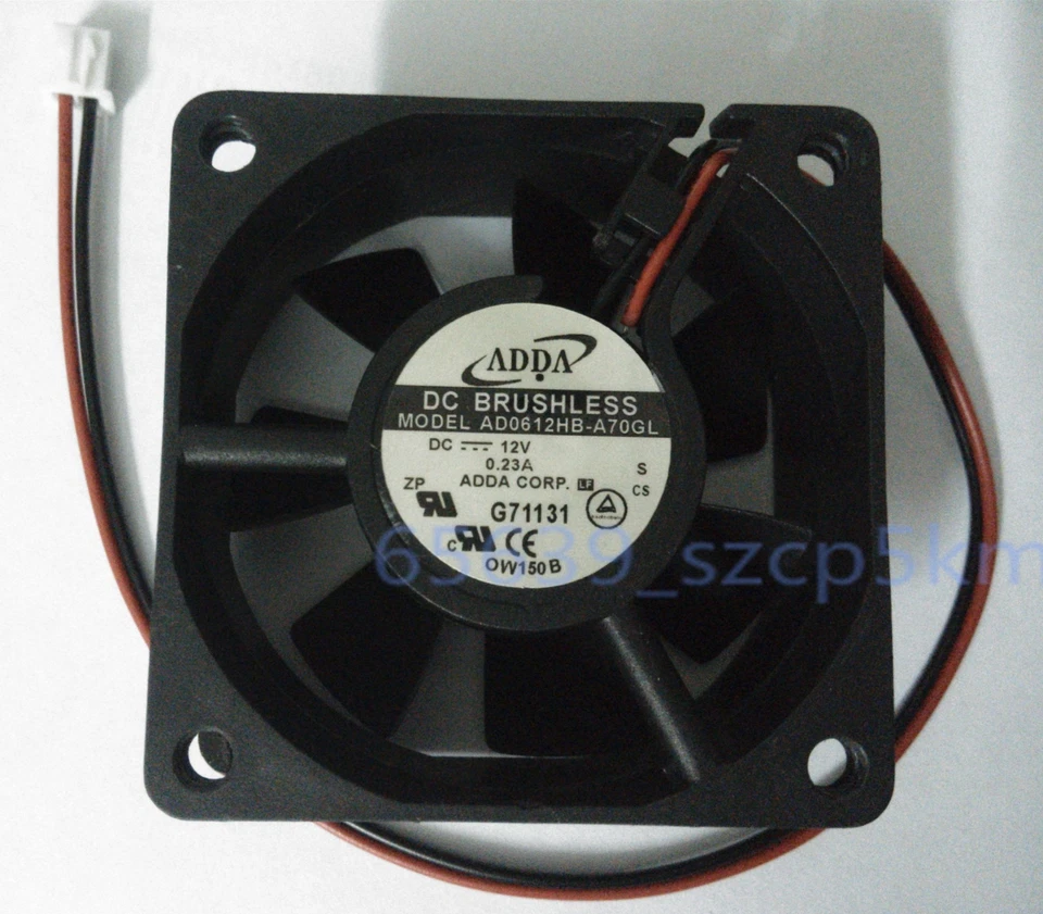 ADDA AD0612HB-A70GL DC12V 0.23A 60x60x25mm 2 Pin Case/CPU Cooling Fan   - Image 1 of 1