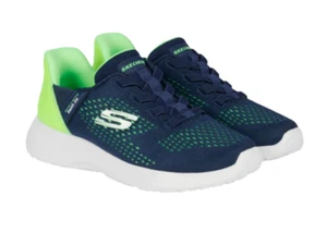 Skechers Kinder Swift Fit Runner Slipper Sneaker Schuhe Navy/Grün Gr. 12 NEU - Bild 1 von 5