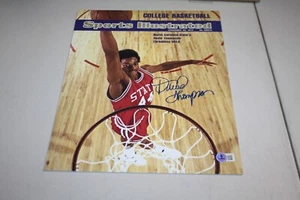 NC STATE DAVID THOMPSON #44 SIGNED 11x14 FOTO SPORT ILLUSTRIERTES COVER BECKETT - Bild 1 von 1