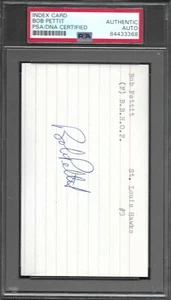 Bob Pettit FALKEN SIGNIERTES AUTOGRAMM 3x5 INDEXKARTE PSA/DNA AUTHENTISCH B - Bild 1 von 2