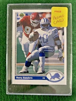1991 Upper Deck #500 SP Promo Card Barry Sanders Detroit Lions NFL - Image 1 of 3