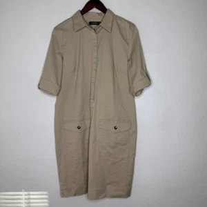 Ralph Lauren Caqui Utilitario Algodón Camisa Vestido Aventura L NUEVO - Imagen 1 de 10