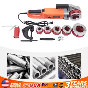 1/2" - 2 Inch Handheld Electric Pipe Threader Threading Machine W/6 Pipe Cutter - Picture 1 of 21