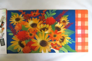 Arreglo Floral Otoño, Azul, Naranja Alfombra Sasafrás Inserto Interruptor Puerta Alfombrilla 10x22 - Imagen 1 de 2