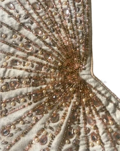 Medias de Navidad de Lujo Tahari Home 22" Terciopelo Rosa Con Cuentas Frontales Forradas Satinadas - Imagen 1 de 12