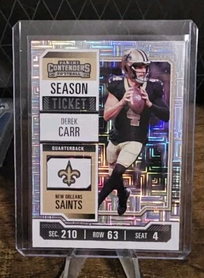 2023 Panini Contenders - Season Ticket #72 Derek Carr *SAINTS*  - Image 1 of 2
