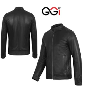 Get Geared Stylish Men's Premium Foam Padded Fashion Jacket 100% Genuine Leather - Picture 1 of 11