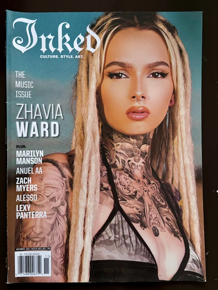 INKED MAGAZINE NOVEMBER 2020 ZHAVIA WARD MARILYN MANSION THE MUSIC ISSUE - Image 1 of 1