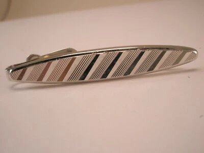 Clip de barra de corbata vintage a rayas diagonales cónicas de 2-1/16" calidad simple Foto 1 de 3