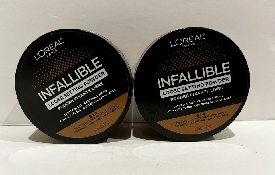 Lot Of 2-L'Oreal Infallible LOOSE SETTING POWDER 614 Translucent Medium Deep - Image 1 of 1