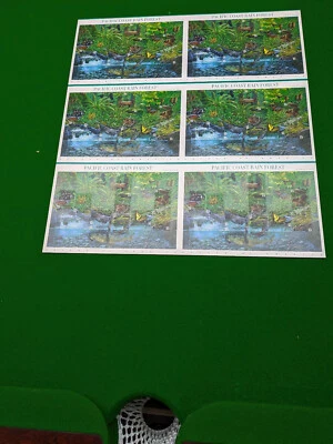 US Scott 3378, 2000 Uncut Press Sheet, Pacific Coast Rain Forest, 6 Panes of 10 - Image 1 of 2
